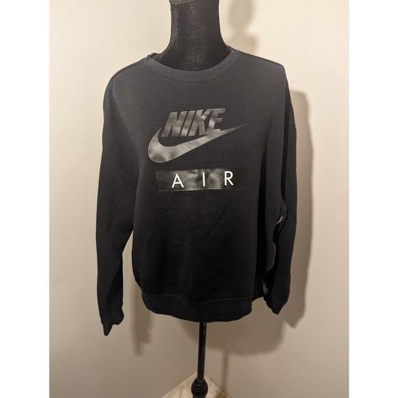 Nike Tops - Nike Air Sport Med Crew logo oversized boxy sporty side zip pullover sweatshirt